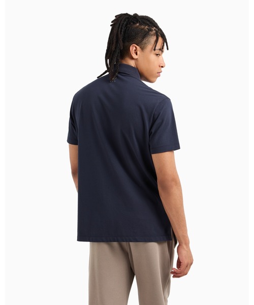 BIG XL ARMANI EXCHANGE ロゴ総柄 半袖ポロシャツ紺/白 大きいサイズ メンズ A/X ARMANI EXCHANGE アルマーニ