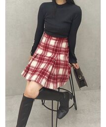MERCURYDUO | シャギーチェックボックスプリーツミニスカパン(その他パンツ)