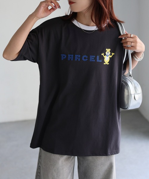 セール】配色ロゴプリントリンガーTシャツ（Tシャツ/カットソー