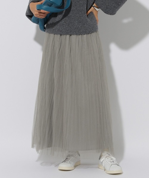 Elura（エルーラ）の「チュールフレアスカート/143179（スカート・レディース・チャコールグレー/ダークブラウン/ライトグレー/ネイビー/ブラック・FREE/FREE(S)）」の4枚目の写真