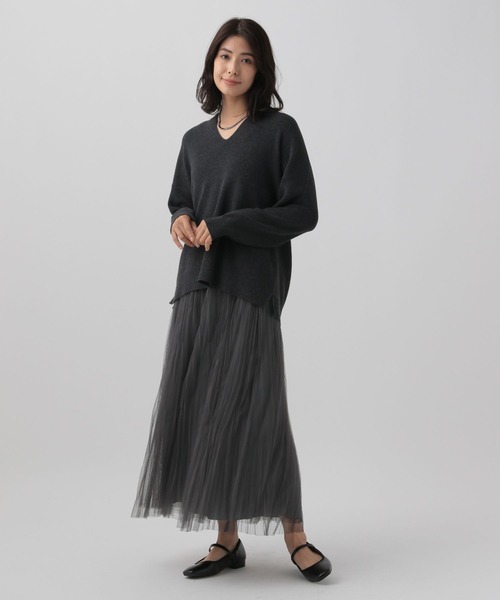 Elura（エルーラ）の「チュールフレアスカート/143179（スカート・レディース・チャコールグレー/ダークブラウン/ライトグレー/ネイビー/ブラック・FREE/FREE(S)）」の8枚目の写真