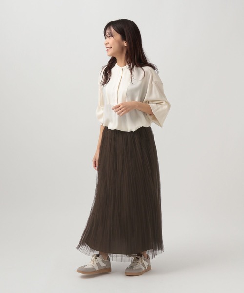 Elura（エルーラ）の「チュールフレアスカート/143179（スカート・レディース・チャコールグレー/ダークブラウン/ライトグレー/ネイビー/ブラック・FREE/FREE(S)）」の10枚目の写真