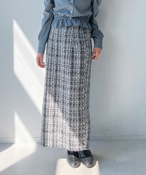 セール】◇ツイードハイウエストタイトスカート（スカート）｜AS KNOW
