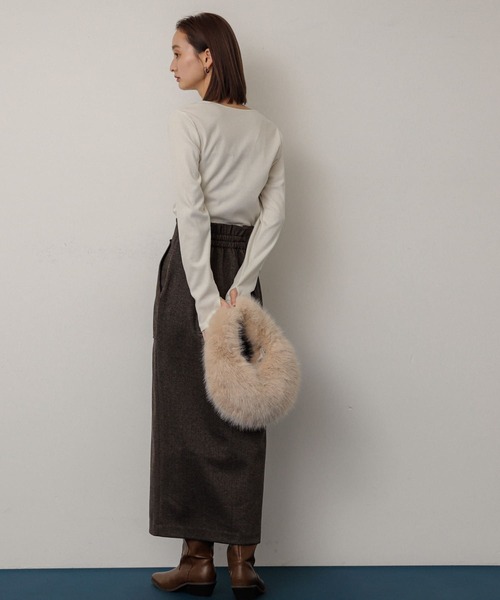 SENSE OF PLACE by URBAN RESEARCH（センスオブプレイスバイアーバンリサーチ）の「アシンメトリーリブコンパクトトップス（Tシャツ/カットソー・レディース・ブラウン/ブラック/ライトブルー/オフホワイト・ONE）」の9枚目の写真