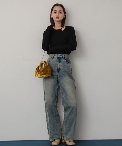 SENSE OF PLACE by URBAN RESEARCH（センスオブプレイスバイアーバンリサーチ）の「アシンメトリーリブコンパクトトップス（Tシャツ/カットソー・レディース・ブラウン/ブラック/ライトブルー/オフホワイト・ONE）」の16枚目の写真