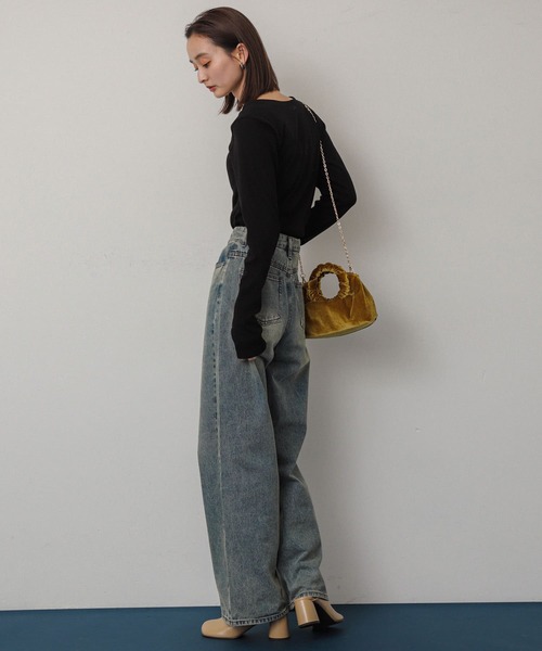 SENSE OF PLACE by URBAN RESEARCH（センスオブプレイスバイアーバンリサーチ）の「アシンメトリーリブコンパクトトップス（Tシャツ/カットソー・レディース・ブラウン/ブラック/ライトブルー/オフホワイト・ONE）」の17枚目の写真