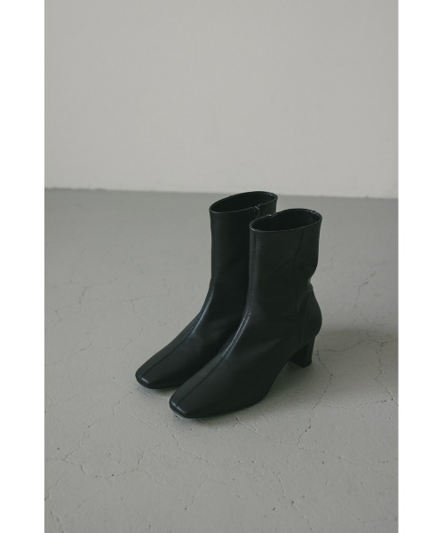 STYLEMIXER（スタイルミキサー）の「スクエアトゥミドルブーツ（ブーツ・レディース・ブラック/ベージュ・SMALL/MEDIUM/LARGE/LL）」の5枚目の写真