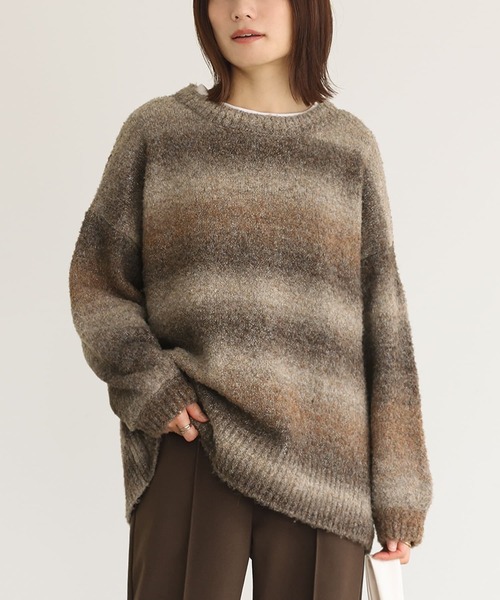 n'OrLABEL(ノアールレーベル)の「グラデーションブークレラメニット(ニット/セーター・レディース・グリーン/レッド/ブラウン・FREE)」の11枚目の写真