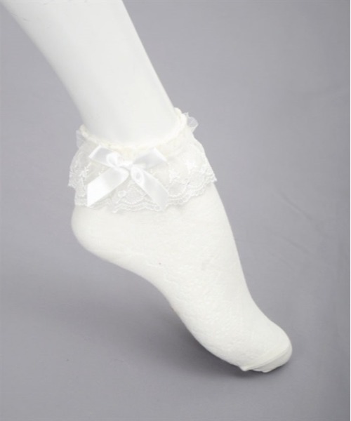 axes femme kawaii(アクシーズファムカワイイ)の「透かしレースアップ柄ソックス(ソックス/靴下・レディース・ブラック/ベージュ/ホワイト・FREE)」の3枚目の写真