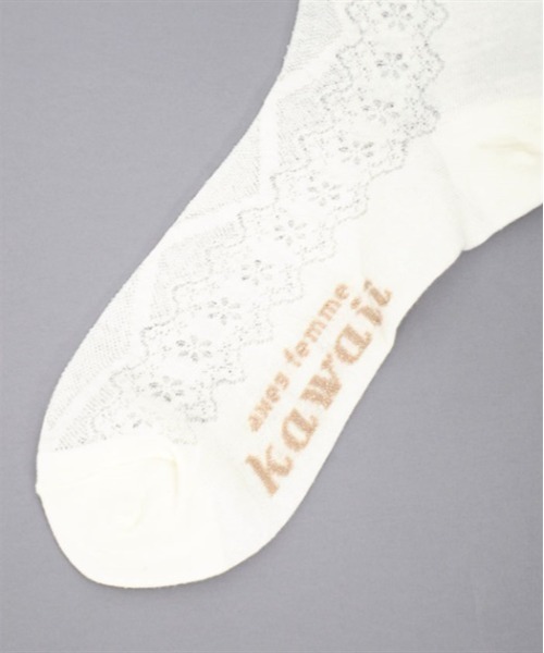 axes femme kawaii(アクシーズファムカワイイ)の「透かしレースアップ柄ソックス(ソックス/靴下・レディース・ブラック/ベージュ/ホワイト・FREE)」の22枚目の写真