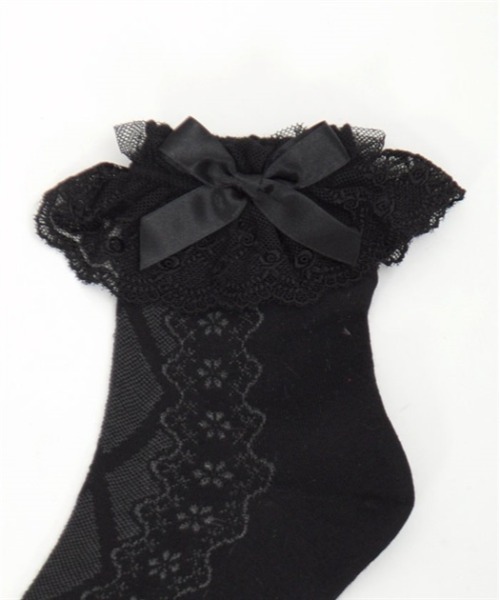 axes femme kawaii(アクシーズファムカワイイ)の「透かしレースアップ柄ソックス(ソックス/靴下・レディース・ブラック/ベージュ/ホワイト・FREE)」の17枚目の写真