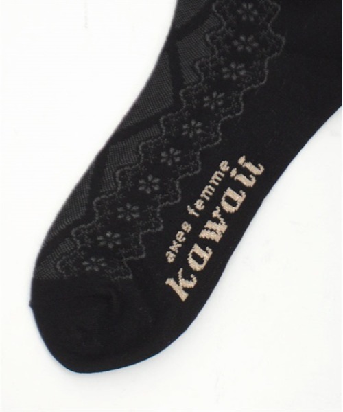 axes femme kawaii(アクシーズファムカワイイ)の「透かしレースアップ柄ソックス(ソックス/靴下・レディース・ブラック/ベージュ/ホワイト・FREE)」の16枚目の写真
