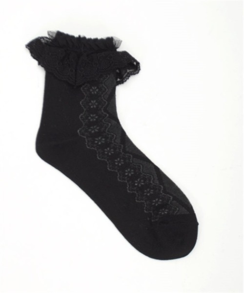 axes femme kawaii(アクシーズファムカワイイ)の「透かしレースアップ柄ソックス(ソックス/靴下・レディース・ブラック/ベージュ/ホワイト・FREE)」の15枚目の写真