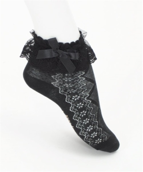 axes femme kawaii(アクシーズファムカワイイ)の「透かしレースアップ柄ソックス(ソックス/靴下・レディース・ブラック/ベージュ/ホワイト・FREE)」の14枚目の写真