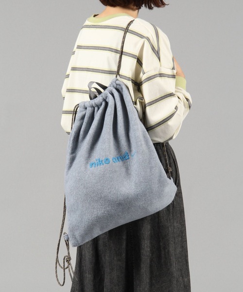 niko and...（ニコアンド）の「オリジナルニコロゴフリースナップサック（バックパック/リュック・レディース・ブルー/グレー/ホワイト・0）」の17枚目の写真