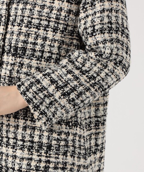 TOMORROWLAND スラブチェックファンシーツイード チェスターコート TOMORROWLAND （トゥモローランド）の「スラブチェックファンシー