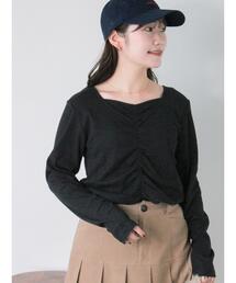 ehka sopo | フロントシャーリングカットソー(Tシャツ/カットソー)