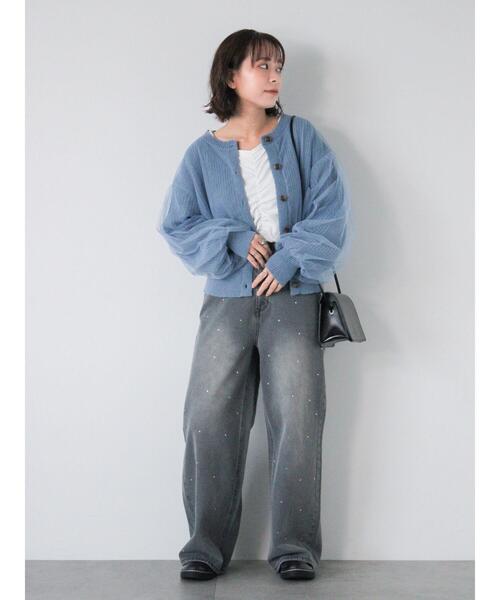 ehka sopo（エヘカソポ）の「フロントシャーリングカットソー（Tシャツ/カットソー・レディース・ブラック/オフホワイト/モカ・F）」の8枚目の写真