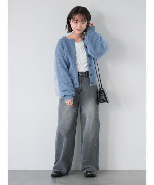 ehka sopo（エヘカソポ）の「フロントシャーリングカットソー（Tシャツ/カットソー・レディース・ブラック/オフホワイト/モカ・F）」の9枚目の写真