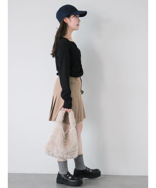 ehka sopo（エヘカソポ）の「フロントシャーリングカットソー（Tシャツ/カットソー・レディース・ブラック/オフホワイト/モカ・F）」の15枚目の写真