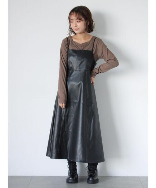 ehka sopo（エヘカソポ）の「フロントシャーリングカットソー（Tシャツ/カットソー・レディース・ブラック/オフホワイト/モカ・F）」の20枚目の写真