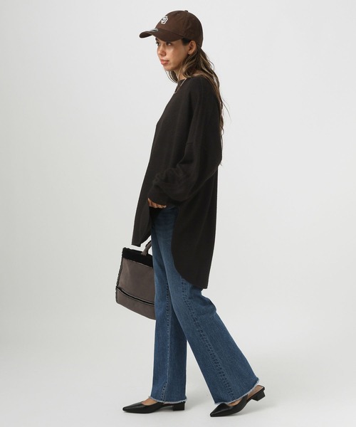 BAYFLOW（ベイフロー）の「[柔らかで暖かな風合い]ストライプニットソープルオーバー（Tシャツ/カットソー・レディース・レッド/グレー/ブラック・FREE）」の8枚目の写真