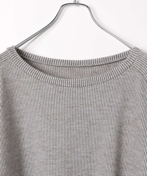 BAYFLOW（ベイフロー）の「[柔らかで暖かな風合い]ストライプニットソープルオーバー（Tシャツ/カットソー・レディース・レッド/グレー/ブラック・FREE）」の17枚目の写真