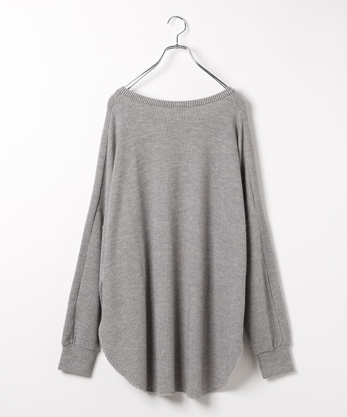 BAYFLOW（ベイフロー）の「[柔らかで暖かな風合い]ストライプニットソープルオーバー（Tシャツ/カットソー・レディース・レッド/グレー/ブラック・FREE）」の20枚目の写真