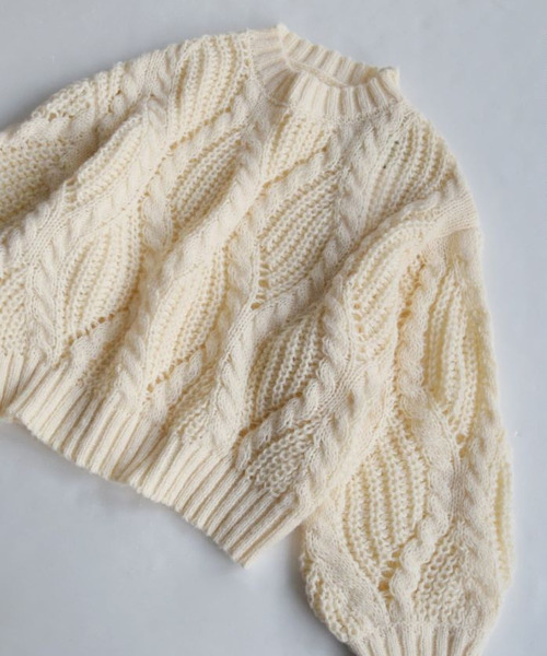 セール】ケーブルダイヤ ローゲージニット（ニット/セーター）｜zootie