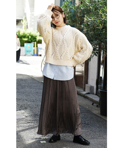 セール】ケーブルダイヤ ローゲージニット（ニット/セーター）｜zootie