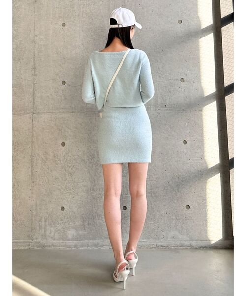 GYDA（ジェイダ）の「Symmetry GYDAチャーム付きシャギーニットキャミワンピース【SETUP着用可】（ワンピース・レディース・イエロー/オフホワイト/ブラック/スカイブルー・FREE）」の14枚目の写真