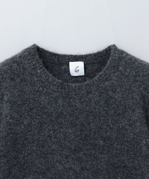 6(ロク)の「<6(ROKU) >アルパカウール スリット クルーネック ニット プルオーバー(ニット/セーター・レディース・グレー/ライラック・FREE)」の9枚目の写真