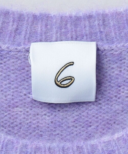 6(ロク)の「<6(ROKU) >アルパカウール スリット クルーネック ニット プルオーバー(ニット/セーター・レディース・グレー/ライラック・FREE)」の3枚目の写真