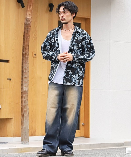 セール】花柄レギュラーカラー長袖シャツ（シャツ/ブラウス