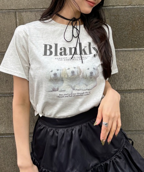 Ada.（エイダ）の「ドッグ プリント クロップド 半袖Tシャツ（Tシャツ/カットソー・レディース・グリーン/オートミール・FREE）」の4枚目の写真