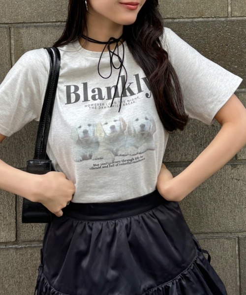 Ada.（エイダ）の「ドッグ プリント クロップド 半袖Tシャツ（Tシャツ/カットソー・レディース・グリーン/オートミール・FREE）」の3枚目の写真