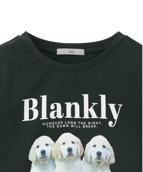 Ada.（エイダ）の「ドッグ プリント クロップド 半袖Tシャツ（Tシャツ/カットソー・レディース・グリーン/オートミール・FREE）」の14枚目の写真