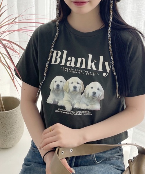 Ada.（エイダ）の「ドッグ プリント クロップド 半袖Tシャツ（Tシャツ/カットソー・レディース・グリーン/オートミール・FREE）」の21枚目の写真