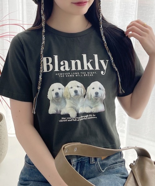 Ada.（エイダ）の「ドッグ プリント クロップド 半袖Tシャツ（Tシャツ/カットソー・レディース・グリーン/オートミール・FREE）」の22枚目の写真