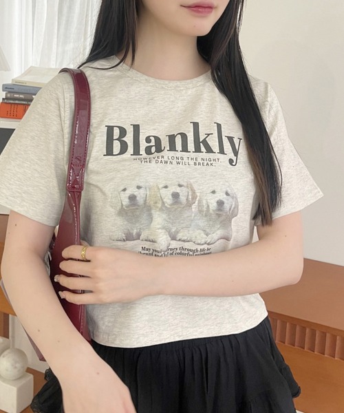 Ada.（エイダ）の「ドッグ プリント クロップド 半袖Tシャツ（Tシャツ/カットソー・レディース・グリーン/オートミール・FREE）」の19枚目の写真