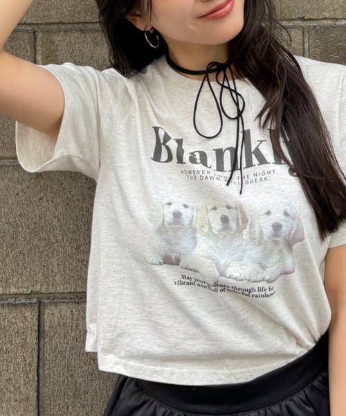 Ada.（エイダ）の「ドッグ プリント クロップド 半袖Tシャツ（Tシャツ/カットソー・レディース・グリーン/オートミール・FREE）」の20枚目の写真
