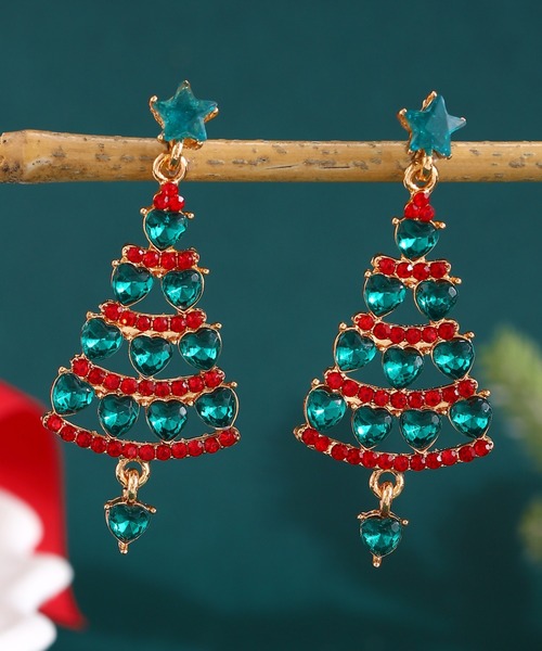 セール】クリスマスツリーデザインピアス（ピアス（両耳用））｜Coo+i