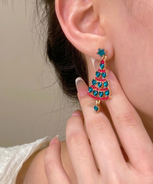 セール】クリスマスツリーデザインピアス（ピアス（両耳用））｜Coo+i