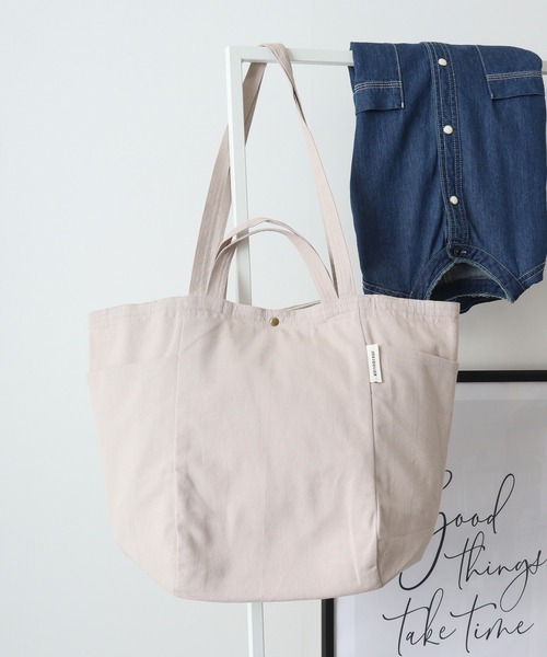 FUNALIVE(ファンアライブ)の「2HANDLEインドトートBAG(トートバッグ・レディース・ベージュ系/グリーン系/ピンク系/チャコール/イエロー系・FREE)」の1枚目の写真