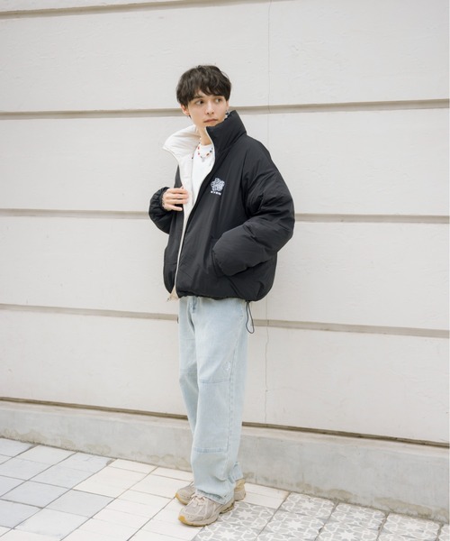 kaoyorinakami(カオヨリナカミ)の「flower reversible down jacket / フラワーリバーシブルダウンジャケット(ダウンジャケット/コート・メンズ・アイボリー/ブラック/カーキ・MEDIUM/SMALL/X-LARGE/LARGE)」の14枚目の写真