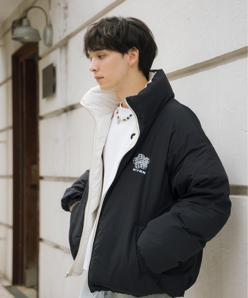 kaoyorinakami(カオヨリナカミ)の「flower reversible down jacket / フラワーリバーシブルダウンジャケット(ダウンジャケット/コート・メンズ・アイボリー/ブラック/カーキ・MEDIUM/SMALL/X-LARGE/LARGE)」の9枚目の写真