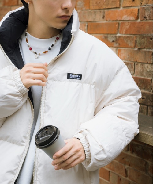 kaoyorinakami(カオヨリナカミ)の「flower reversible down jacket / フラワーリバーシブルダウンジャケット(ダウンジャケット/コート・メンズ・アイボリー/ブラック/カーキ・MEDIUM/SMALL/X-LARGE/LARGE)」の6枚目の写真