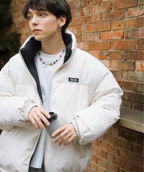 kaoyorinakami(カオヨリナカミ)の「flower reversible down jacket / フラワーリバーシブルダウンジャケット(ダウンジャケット/コート・メンズ・アイボリー/ブラック/カーキ・MEDIUM/SMALL/X-LARGE/LARGE)」の4枚目の写真