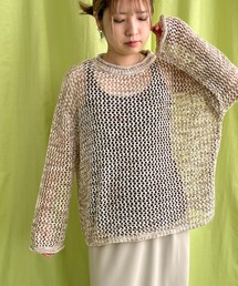 メッシュニットプルオーバー