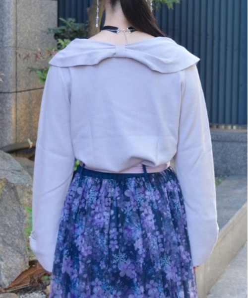 axes femme（アクシーズファム）の「雪桜刺繍オフショル風ニット（ニット/セーター・レディース・ホワイト/ラベンダー/ピンク・FREE）」の5枚目の写真